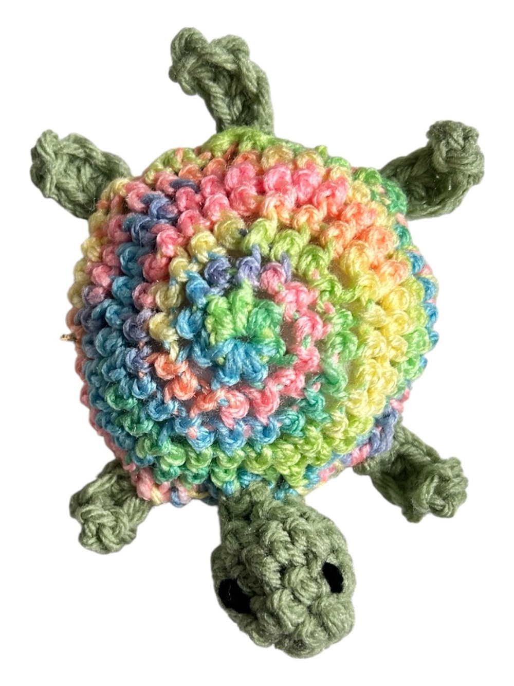 Handmade Rainbow Turtle Cat Toy Potent Organic Catnip Interactive Yarn Toy - Picture 8 of 10